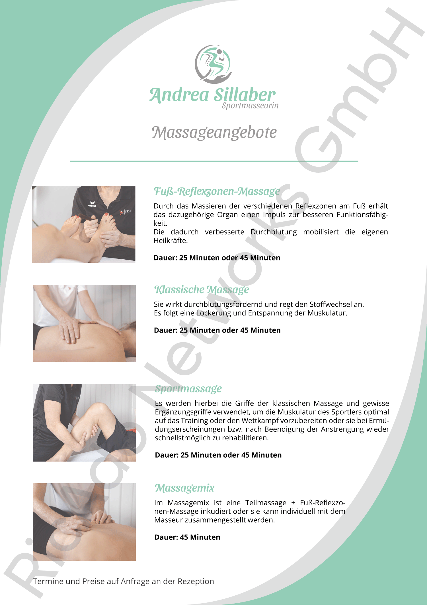 Andrea Sillaber Massageangebote Muster